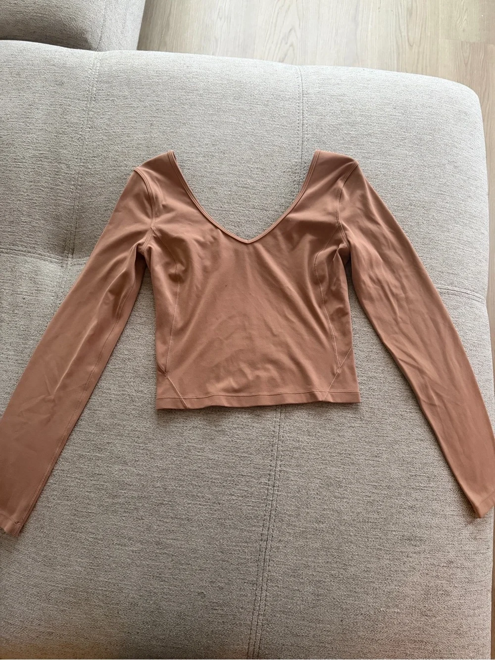Lululemon Long Sleeve Scoop Neck Crop Top - Rust